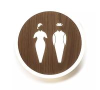 Panneau lumineux rond en acrylique à LED de 20 cm for toilettes, montage mural, for salle de bain, bureau ou entreprise, sur porte ou mur(B)