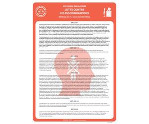 Panneau - Lutte contre les discriminations - Papier plastifié A3