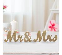 Panneau M. et Mme, panneau en bois M. et Mme Décoration de mariage M. et Mme Décoration de table de mariage pour la maison Fiançailles Anniversaire Fête Décor Accessoires de photographie (Bois)