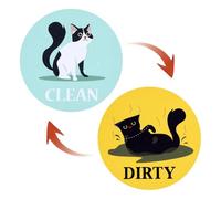 Panneau magnétique à rabat pour lave-vaisselle - Double face - Pour cuisine, réfrigérateur, buanderie