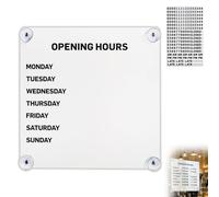 Panneau magnétique « Business Hours » - Réutilisable - Avec ventouses - Numéros magnétiques modifiables pour fenêtres de magasin et portes en verre