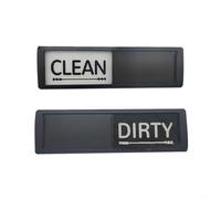 Panneau magnétique « Clean Dirty » pour lave-vaisselle avec curseur réversible pour la maison, la cuisine, dos magnétique puissant, 17,8 cm (noir)