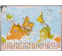 Panneau magnétique (en anglais) - Monde politique, upside down - 136 x 100 cm | Maps International