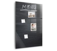 Panneau magnétique en verre trempé | surface propre et brillante | aimants néodyme haute force + marqueur et éponge inclus | parfait planning quotidien et mémos - 60x90 - Tableau des menus
