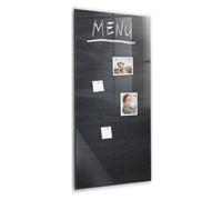 Panneau magnétique en verre trempé | surface propre et brillante | aimants néodyme haute force + marqueur et éponge inclus | parfait planning quotidien et mémos - 60x120 - Tableau des menus