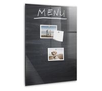 Panneau magnétique en verre trempé | surface propre et brillante | aimants néodyme haute force + marqueur et éponge inclus | parfait planning quotidien et mémos - 40x60 - Tableau des menus