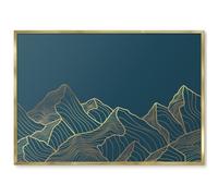Panneau Magnétique Mural 100x70 minimalisme montagnard Cadre Doré