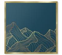 Panneau Magnétique Mural 50x50 minimalisme montagnard Cadre Doré