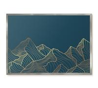 Panneau Magnétique Mural 70x50 minimalisme montagnard Cadre Argenté