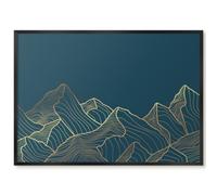 Panneau Magnétique Mural 70x50 minimalisme montagnard Cadre Noir