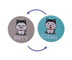 Panneau Magnétique Rabattable Propre Sale Lave-Vaisselle, Aimant Double Face Humoristique à Chien Réversible Indicateur Propreté Saleté Cuisine Réfrigérateur Buanderie Décoration Intérieure