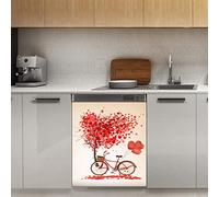 Panneau magnétique romantique en forme de cœur pour lave-vaisselle, décoration de porte, 58,4 x 66 cm