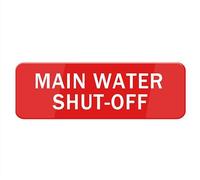 Panneau « Main Water Shut-Off », panneau autocollant pour porte ou mur, 20,3 x 7,6 cm, installation rapide et facile, design en acrylique de qualité supérieure pour votre maison, bureau/entreprise
