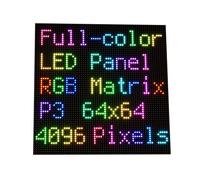 Panneau matrice LED RVB pleine couleur pour Raspberry Pi et Ardui, pas de 3 mm, 64 × 64, 4096 LED RVB individuelles, luminosité réglable