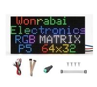 Panneau matriciel LED RVB 64 × 32 2048 RVB, pas de 5 mm, affichage du texte/image colorée/animation luminosité réglable, design chaînable, compatible avec Raspberry Pi/Pi Pico/ESP32/Ardui