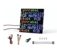 Panneau matriciel LED RVB 64 × 64 4096 couleur, pas de 2 mm, affichage du texte/image colorée/animation luminosité réglable, design chaînable, compatible avec Raspberry Pi/Pi Pico/ESP32/Ardui