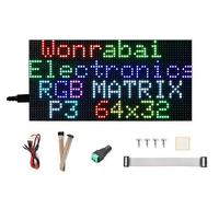 Panneau matriciel LED RVB 64 x 32 2048 couleur, pas de 3 mm, affichage du texte/image colorée/animation luminosité réglable, compatible avec Raspberry Pi/Pi Pico/ESP32/Ardui