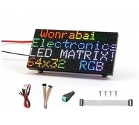 Panneau matriciel LED RVB couleur 64 x 32 2048, pas de 2,5 mm P2.5, affichage du texte/image colorée/animation luminosité réglable, design chaînable, compatible avec Raspberry Pi/Pi Pico/ESP32/Ardui