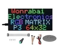 Panneau matriciel LED RVB polychrome 64 x 32, 2048, pas de 3 mm, affichage du texte/image colorée/animation luminosité réglable, chaînable, compatible avec Raspberry Pi / Pi Pico / ESP32, version GOB