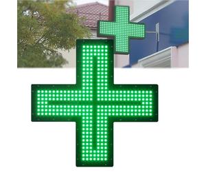 Panneau Médical En Forme De Croix avec Lumière LED, Panneau d'Affichage Publicitaire Électronique Super Brillant De 60x60 cm pour Pharmacie, Clinique, Hôpital, Magasin,D