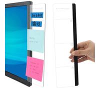 Panneau Mémo Pour Moniteurs,Moniteur Support De Note Collante,2 Pièces Cartes Mémo Moniteur,Panneau De Message De Moniteur D'ordinateur,Multifonction Monitor Memo Board Panneau Latéral Transparent