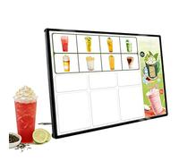 Panneau Menu LED Ultra Fin, Cadre D'affichage Rétroéclairé 10 mm Avec Verre Trempé, Support D'affiche Lumineux De Table Et Mural Pour Café Restaurant Et Salon De Thé black A3