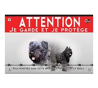 Panneau métal Attention au chien chien bouvier des flandres