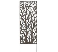 Panneau métal avec motifs décoratifs/Arbres - 0,60 x 1,50 m - Brun vieilli