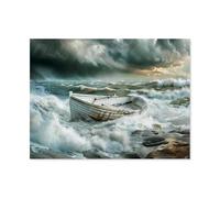 Panneau Métal Vintage，Avertissement de tempête sur la côte，Fer Plaque Peinture Rétro Décoration Murale Art Mural à Suspendre pour Jardin Cour Maison Café Extérieur Club Bar(30x40cm）12x16 inch-AH32