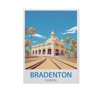 Panneau Métal Vintage，Bradenton, Floride - Affiches de voyage vintage，Fer Plaque Peinture Rétro Décoration Murale Art Mural à Suspendre pour Jardin Cour Maison Café Extérieur Club Bar(15x30cm）-DE64