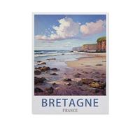 Panneau Métal Vintage,Bretagne France,,Décoration Murale Rétro Plaque Fer Décoration Murale à Suspendre Cadeau pour Salon,Maison,Cuisine,Bar,Café,Jardin,Pub(15x30cm)6x12 inch-BA31