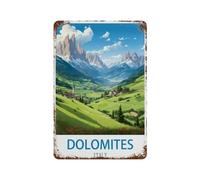 Panneau Métal Vintage,Dolomites Italie,Fer Plaque Peinture Rétro Décoration Murale Art Mural à Suspendre pour Jardin Cour Maison Café Extérieur Club Bar(20x30cm)8x12 inch-S88