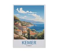 Panneau Métal Vintage，Kemer, Turquie, Côte，Décoration Murale Rétro Plaque Fer Décoration Murale à Suspendre Cadeau pour Salon,Maison,Cuisine,Bar,Café,Jardin,Pub(15x30cm 6x12 inch-DT86