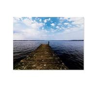 Panneau Métal Vintage，Passage en bois dans le Zwischenahner Meer，Décoration Murale Rétro Plaque Fer Décoration Murale à Suspendre Cadeau pour Salon,Maison,Cuisine,Bar,Café,Jardin,Pub(15x30cm）-AT26