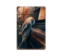 Panneau Métal Vintage,Piano,Fer Plaque Peinture Rétro Décoration Murale Art Mural à Suspendre pour Jardin Cour Maison Café Extérieur Club Bar-20 x 30 cm (8 x 12 inch) I68