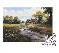 Panneau Métallique 38x26cm/1000pcs avec Rustic Cottage by The Stream pour Le Coin Bar, Décoration Murale pour Le Coin Bar, La Cuisine Et L’Espace Repas