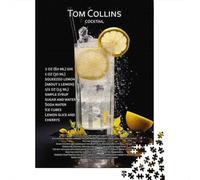 Panneau Métallique 38x26cm/1000pcs avec Tom Collins Cocktail Recipe pour Le Pub Ou Le Café, Décoration Murale Destinée À Le Pub, Le Café Et Le Coin Bar