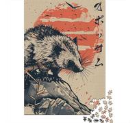 Panneau Métallique 38x26cm/1000pcs avec Vintage Japanese Opossum pour Le Pub Ou Le Café, Style Industriel pour L’intérieur