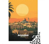 Panneau Métallique 52x38cm/1000pcs avec Jerusalem Skyline pour Le Pub Ou Le Café, Décoration Murale Destinée À Le Pub, Le Café Et Le Coin Bar