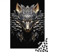 Panneau Métallique 52x38cm/1000pcs avec Noble Sentinel Wolf pour Le Pub Ou Le Café, pour Un Mur De Cadres dans Le Pub, Le Café Et Le Coin Bar