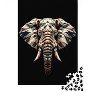Panneau Métallique 70x50cm/1000pcs avec Geometric Elephant pour Le Salon, Cadeau De Crémaillère pour Les Passionnés D’aménagement Intérieur