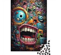 Panneau Métallique 70x50cm/1000pcs avec Whimsical Monster Mash-Up Art Print pour Le Pub Ou Le Café, Décoration Murale Destinée À Le Pub, Le Café Et Le Coin Bar