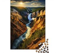 Panneau Métallique 70x50cm/1000pcs avec Yellowstone Grand Canyon Waterfall pour L’Atelier, pour Les Amateurs De Décoration D’Atelier