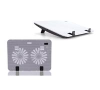 Panneau métallique à double ventilateur, refroidisseur pour ordinateur portable, support mince pour PC de 15.6 pouces