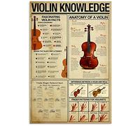 Panneau métallique avec Guide d'enseignement du violon, décoration de maison, affiche en étain de connaissances de violon, Plaque de décoration murale pour salle de Club, cadeau pour les amateurs de g