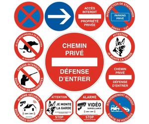 Panneau métallique de route sans panneau, alarme vidéo, accès interdit, propriété privée, chien d'attention, pas d'entrée, pas de stationnement, tour, panneau d'avertissement TYA0745-10
