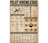 Panneau métallique en étain pour connaissances des pilotes, pièces d'un avion, planification de solutions, infographie, affiche, école, éducation, club, bar, café, maison, cuisine, décoration murale,