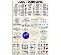 Panneau métallique Guide des Techniques de Judo, affiche de connaissances du Judo, Plaque de décoration murale pour la maison, le Club et le bureau, 12x16 pouces