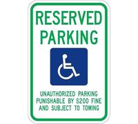 Panneau métallique Tennessee Handicap Parking - Attention Avertissement de sécurité Sécurité Intérieur et extérieur Maison Bureau Travail - (Aluminium) 16 pouces x 12 pouces