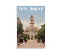 Panneau métallique vintage Fort Worth Texas, style rétro personnalisé, en étain, pour mur extérieur, intérieur, rue, bureau, 30 x 30 cm